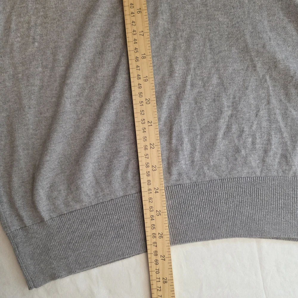 Banana Republic Mens Silk V Neck Sweater XL Gray‎ Cotton Cashmere Preppy Luxury